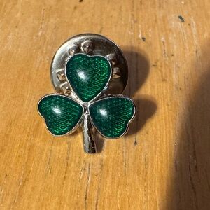 Silver Tone Clover Pin